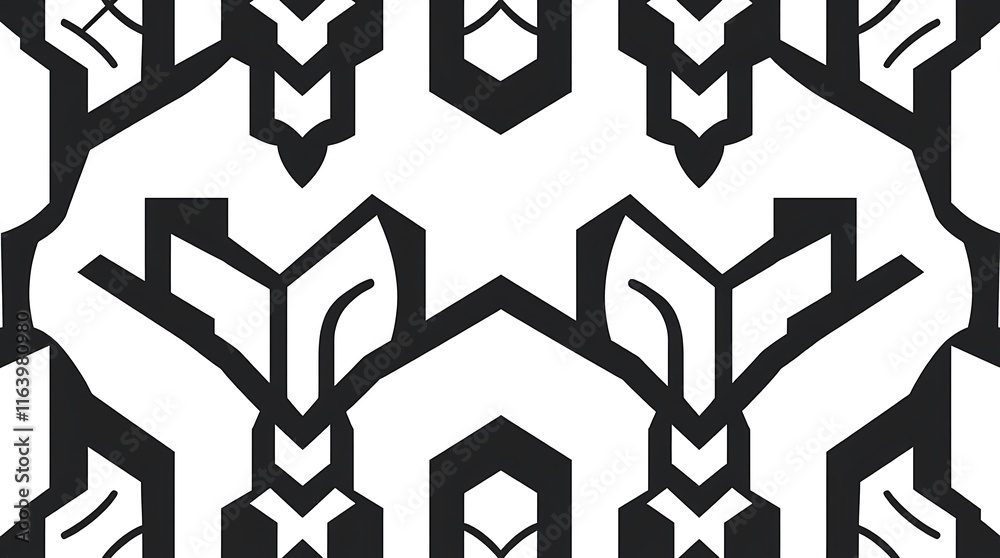 Geometric Black and White Seamless Pattern: A modern and stylish design with a bold black and white geometric pattern that's perfect for adding a touch of contemporary flair to your projects. Geometric Black and White Seamless Pattern: A modern and stylish design with a bold black and white geometric pattern that's perfect for adding a touch of contemporary flair to your projects.