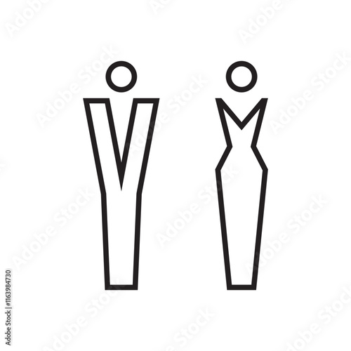 Lavatory and restroom sign for man and women isolated icon graphic vector	