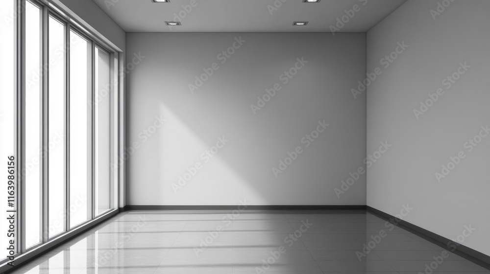 Fototapeta premium Modern Empty Office Room With White Blank Wall.