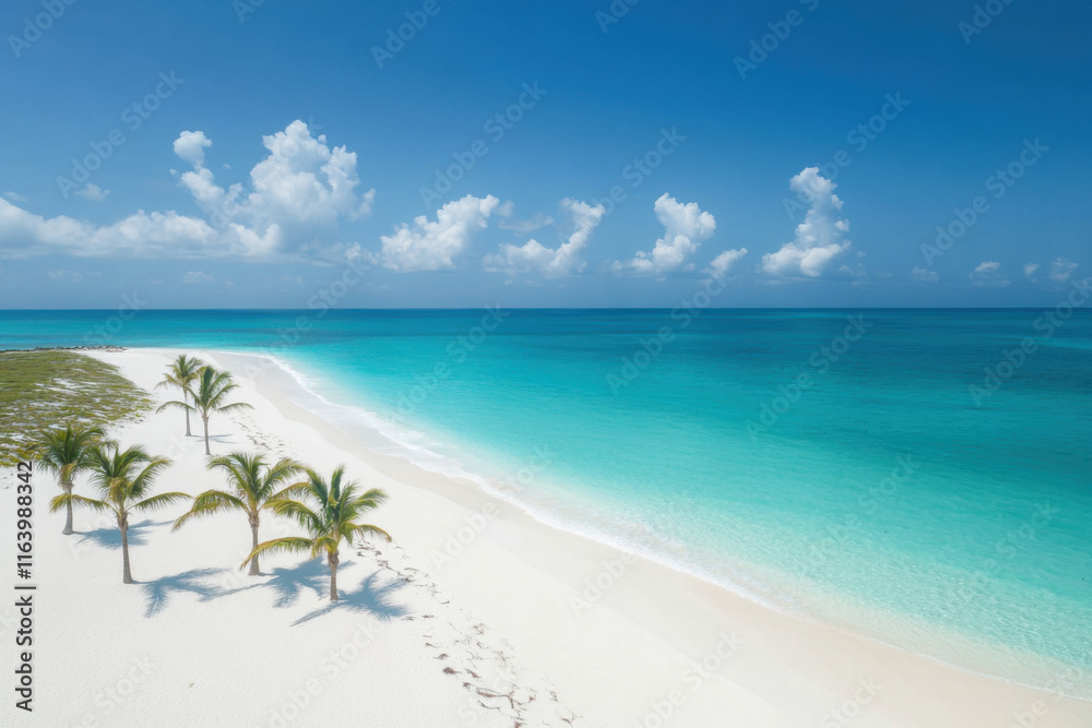 Aerial View of Pristine White Sand Beach Aerial View of Pristine White Sand Beach
