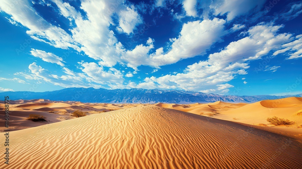 Fototapeta premium Stunning Desert Landscape Under a Bright Blue Sky