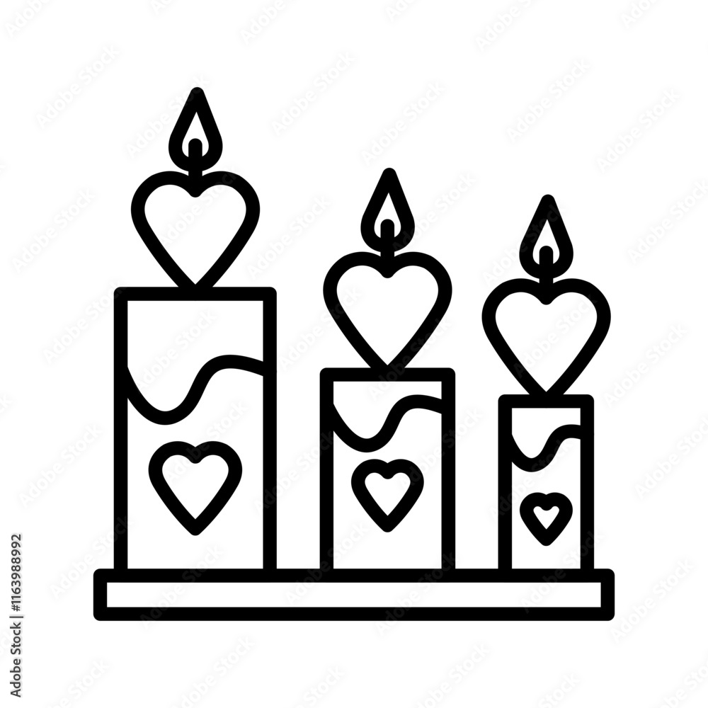 Fototapeta premium Romantic candle Vector Icon