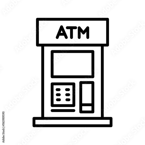 Automated Teller Machine Vector Icon