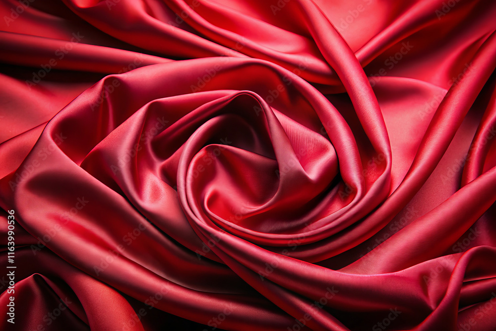 Obraz premium Luxurious ruby red satin fabric with subtle glow and rich texture