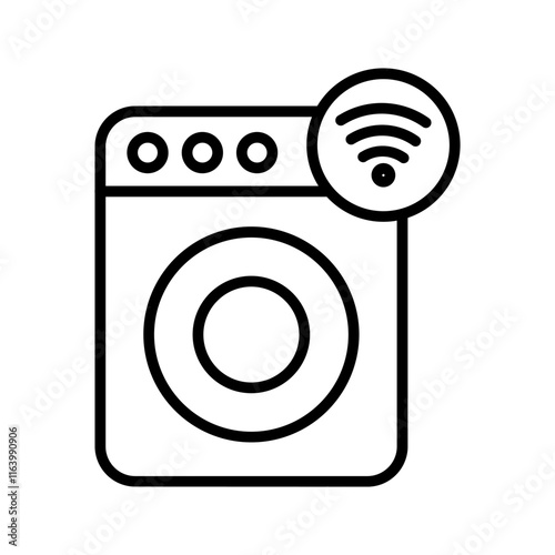 Smart Washing Machine Vector Icon