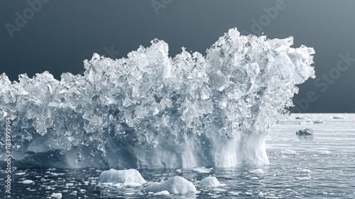 Iceberg breaking apart reveals nature's stunning display of power in icy waters photo