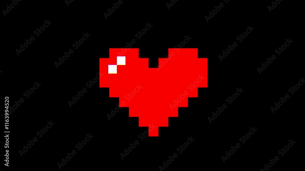 animation of pixel style heart with glitch effect animation of pixel style heart with glitch effect