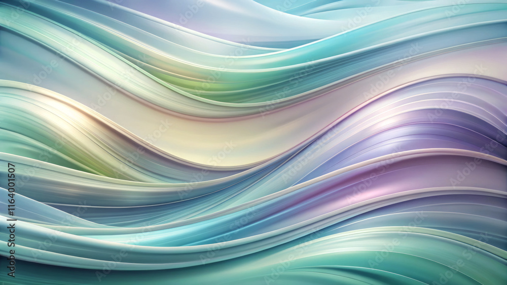 Fototapeta premium Serene curves in calming pastel hues create smooth abstract background