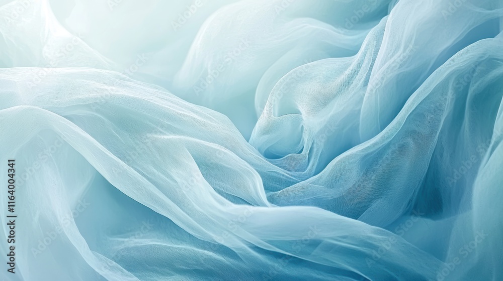 Obraz premium Soft Blue Fabric Texture with Gentle Flow and Light Transparency