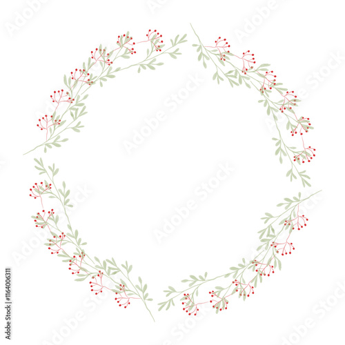Wallpaper Mural Hand drawn flower wreath illustration Torontodigital.ca
