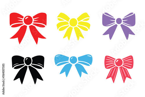 Bows knot and Ribbon silhouette Illustration artwork