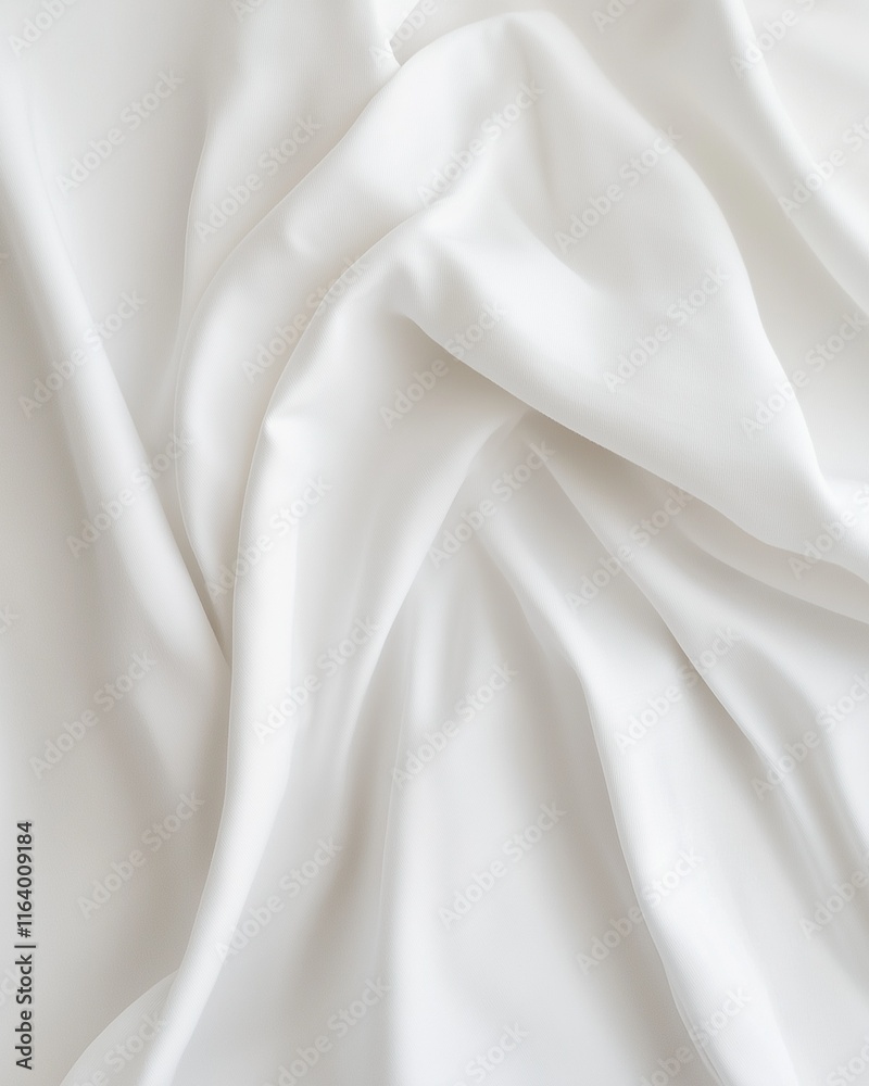 White fabric with soft folds and flowing texture White fabric with soft folds and flowing texture
