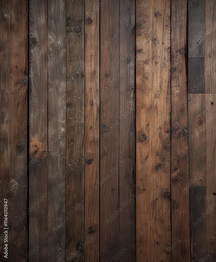 Naklejka premium Distressed wood planks with rough grunge texture, aged, earthy, texture