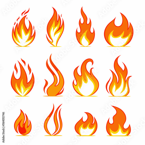 fire flame vector elements