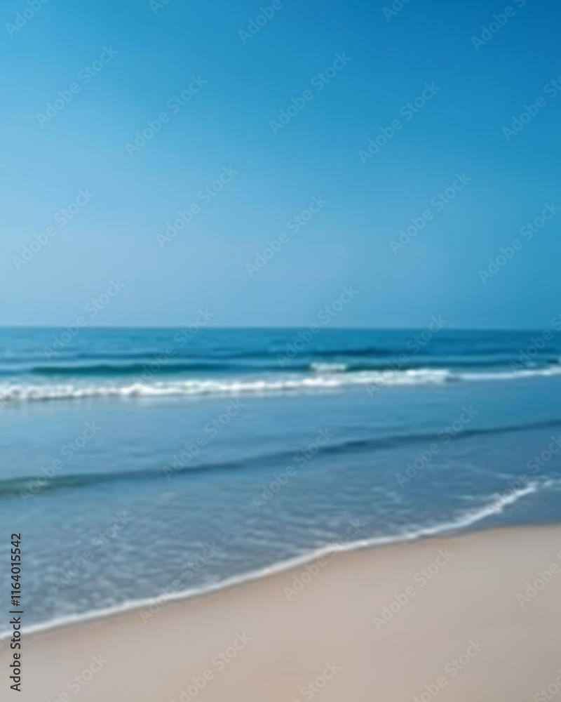 Beach front with Gentle Waves Under a Bright Blue Sky background Beach front with Gentle Waves Under a Bright Blue Sky background