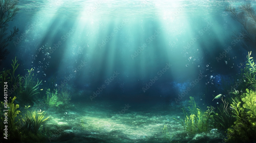 Serene Deep Sea Landscape with Soft Ambient Light
