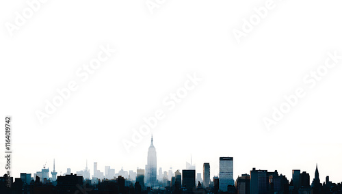 Serene New York City Skyline at Dawn A Minimalist Urban Landscape Photography photo