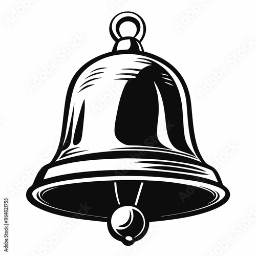 Christmas Silver bell Black silhouette