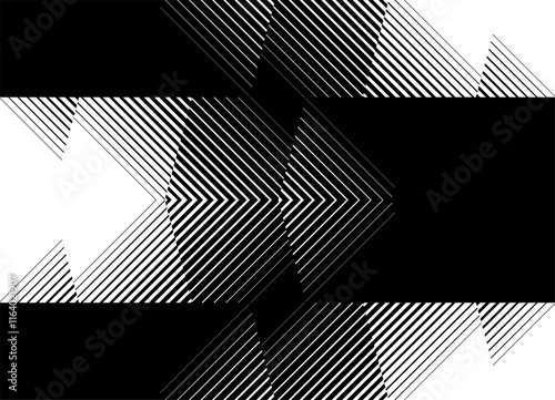 Modern vector pattern. black and white design element.  Trendy background. Broken lines. Two-color