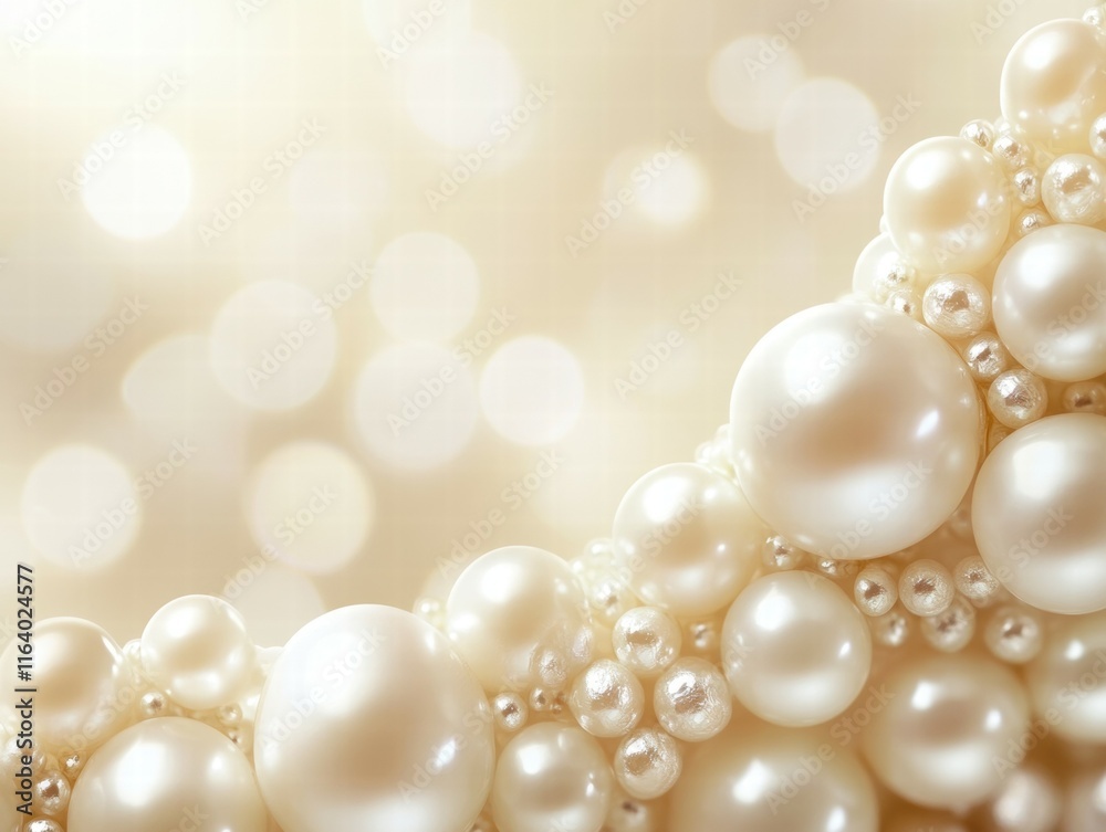 A close-up of various pearls against a soft, blurred background. A close-up of various pearls against a soft, blurred background.