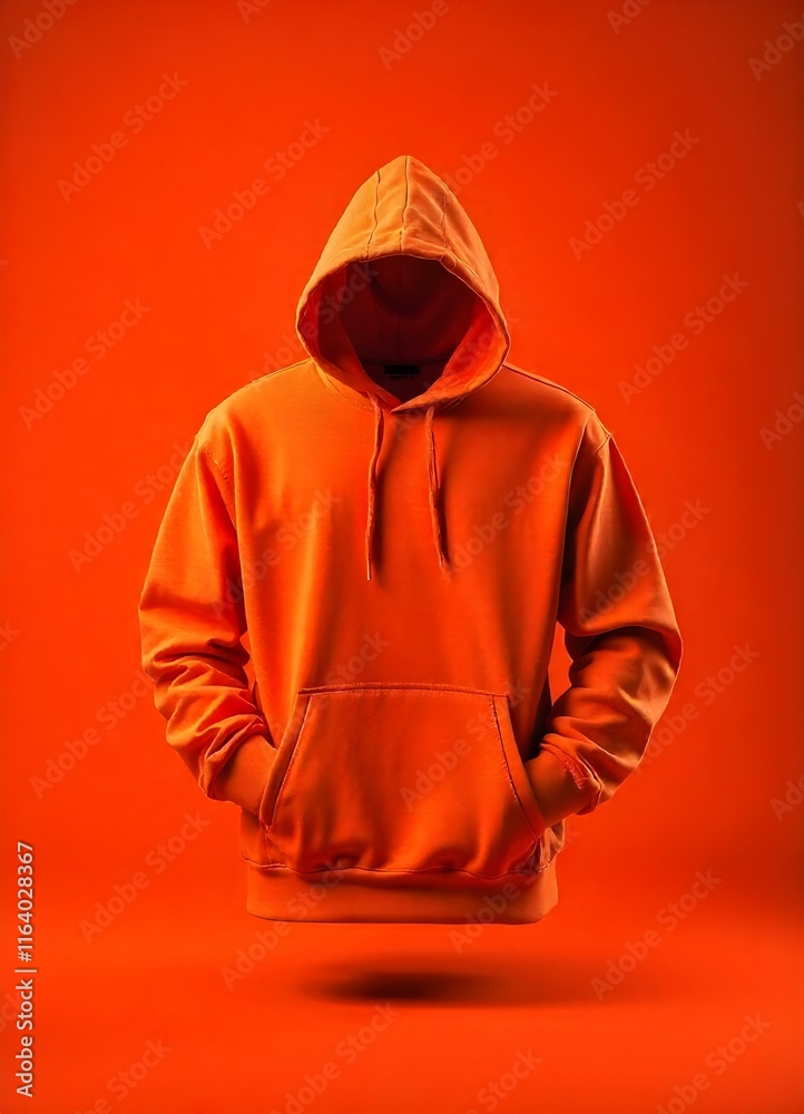 A vibrant orange hoodie showcased against a deep orange background for a bold, dynamic visual. A vibrant orange hoodie showcased against a deep orange background for a bold, dynamic visual.