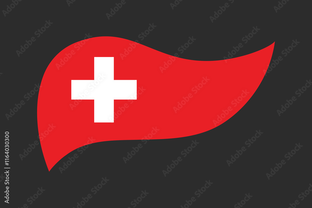 Obraz premium Switzerland flag, The flag of Switzerland, Flag of Switzerland national country symbol illustration Vector, Rectangle Switzerland flag illustration, Flat vector illustration