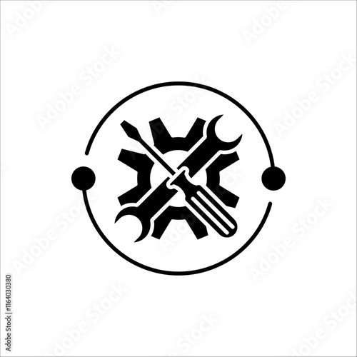 Maintenance icon. Service tool symbol, setting sign, vector illustration isolated on white background.