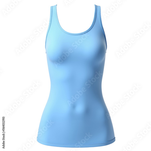 Close Up of Smooth Fabric Light Blue Tank Top
