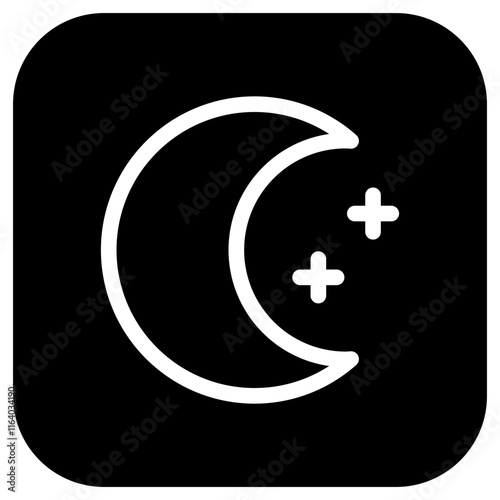 Editable crescent moon and stars vector icon. Part of a big icon set family. Perfect for web and app interfaces, presentations, infographics, etc