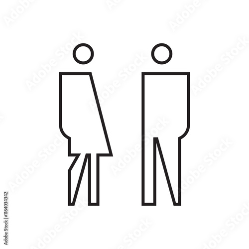 Lavatory and restroom sign for man and women isolated icon graphic vector	