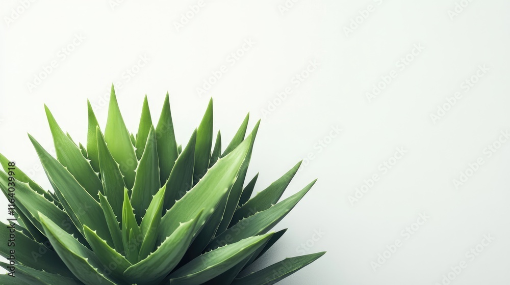 Aloe Vera plant with lush green leaves displayed on a clean white background emphasizing natural beauty and wellness attributes Aloe Vera plant with lush green leaves displayed on a clean white background emphasizing natural beauty and wellness attributes
