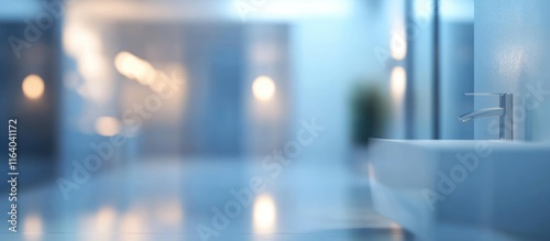 Modern abstract blurred bathroom interior design background for relaxation and decor in contemporary spaces