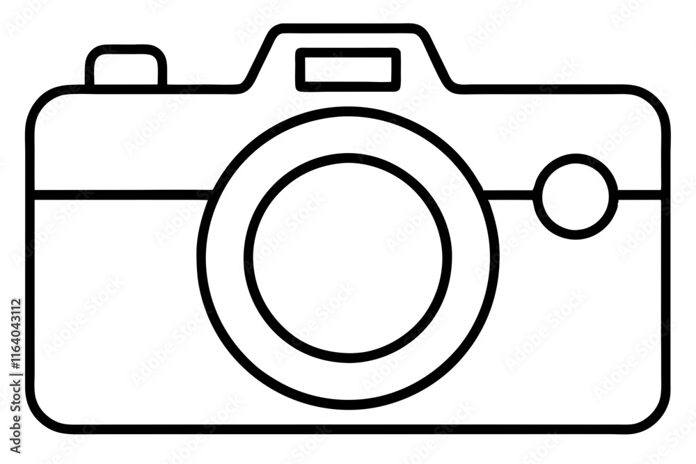 Camera Outline Icon Vector - SVG Design for Photography and Media Projects Camera Outline Icon Vector - SVG Design for Photography and Media Projects