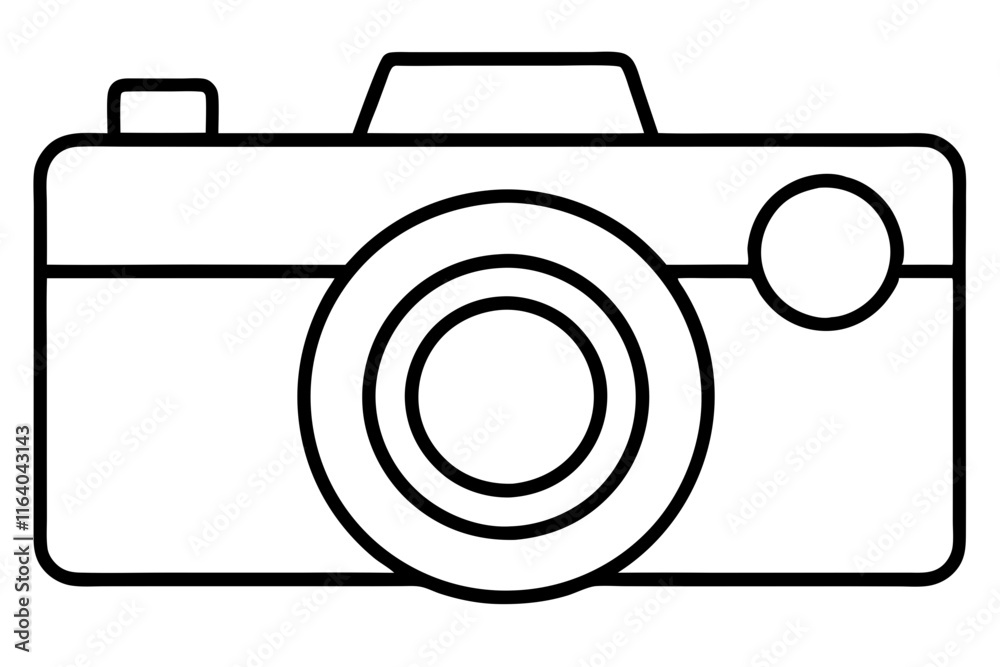Camera Outline Icon Vector - SVG Design for Photography and Media Projects Camera Outline Icon Vector - SVG Design for Photography and Media Projects