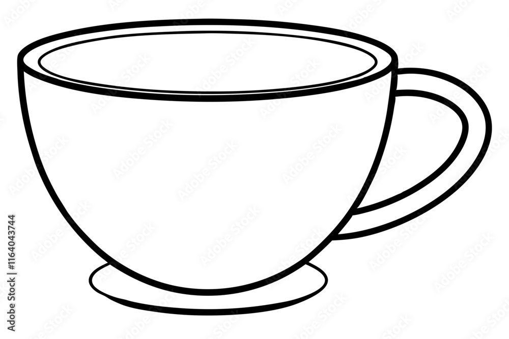 Cup Line Art - Minimalist Vector Illustration Cup Line Art - Minimalist Vector Illustration