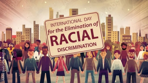 International Day for the Elimination of Racial Discrimination Wallpaper Background, Celebrating Racial Equality, Social Justice, Unity, and the Global Fight Against Racism, Promoting Diversity