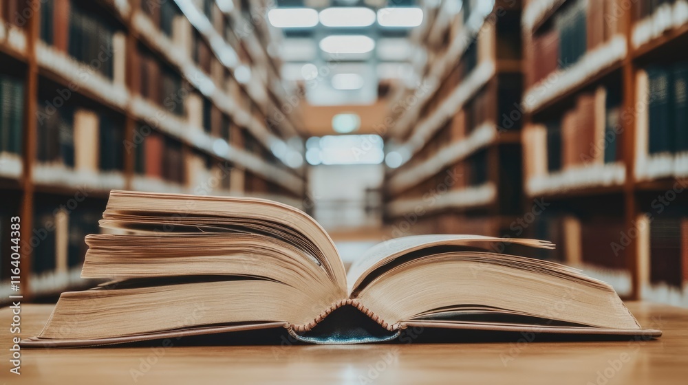 pile of books with blurry library background, pile of books in front of library, books on wooden table, education, quality book photography. Large copy space. pile of books with blurry library background, pile of books in front of library, books on wooden table, education, quality book photography. Large copy space.