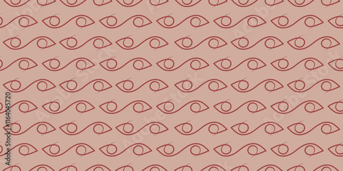 Seamless pattern with line eyes. Abstract design for fabric and paper, surface textures