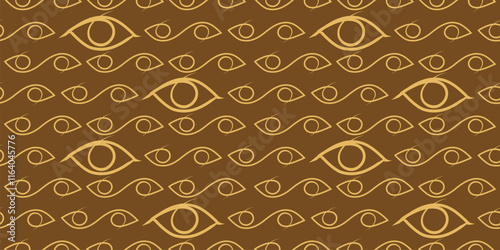Seamless pattern with line eyes. Abstract design for fabric and paper, surface textures