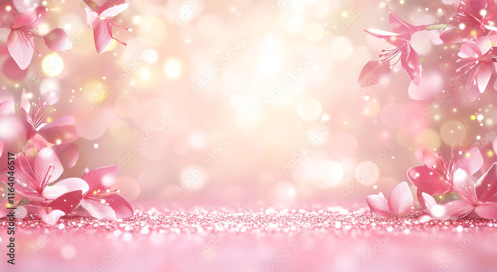 Beautiful pink background with bright bokeh lights and sparkles, shiny glitter texture, pink abstract background. Beautiful pink background with bright bokeh lights and sparkles, shiny glitter texture, pink abstract background.