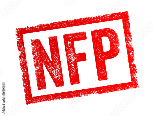 NFP abbreviation stands for Not-For-Profit, Natural Family Planning, Network File Protocol, acronym text concept stamp