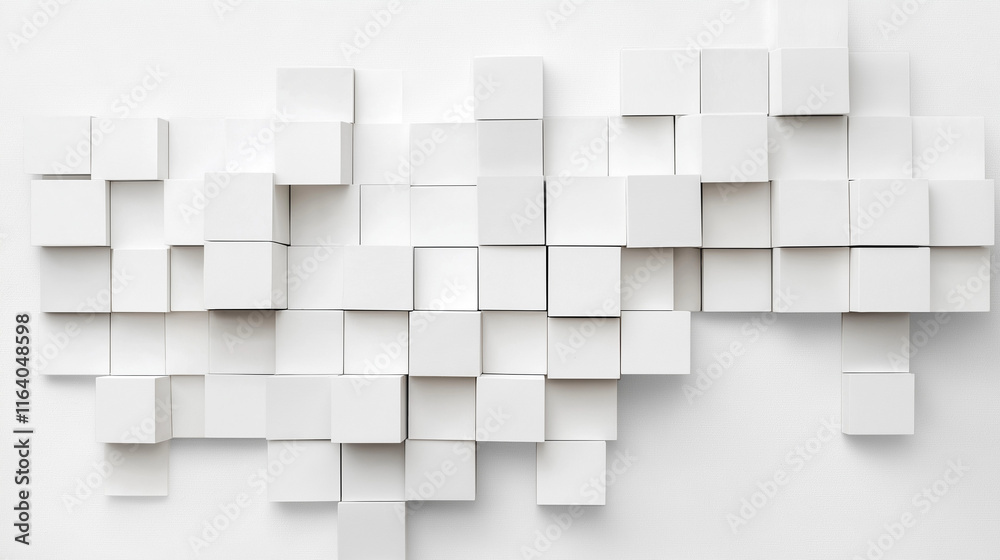 Obraz premium magical 3D White Geometric Wall Design