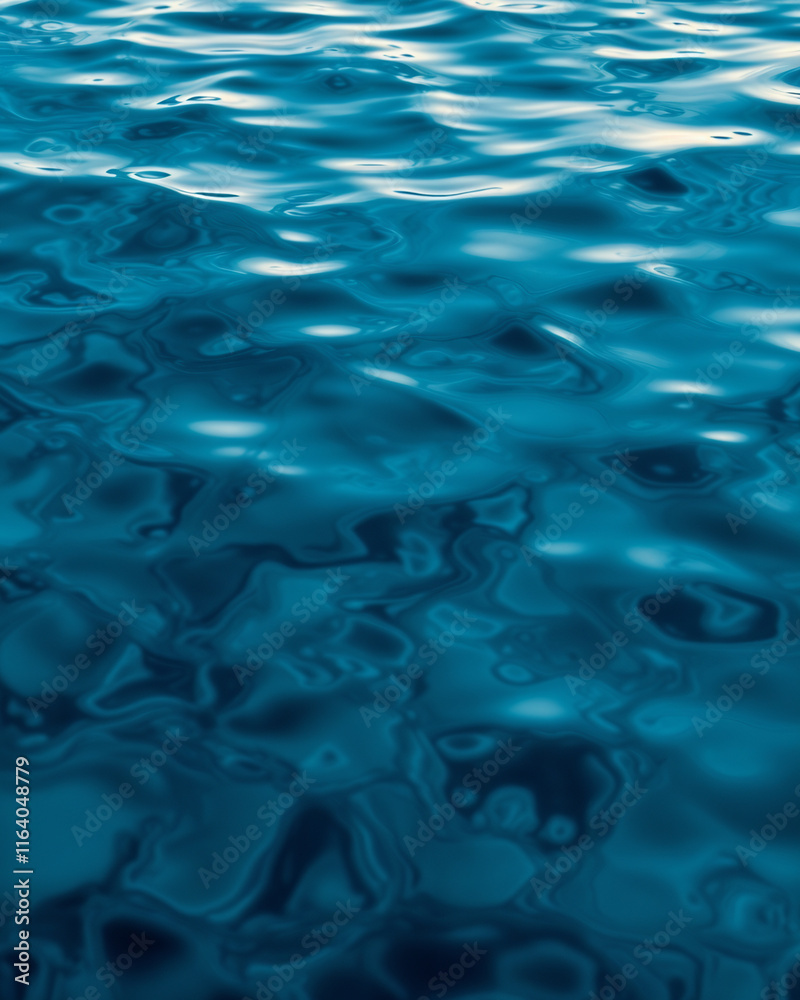 Obraz premium Abstract Blue Water Surface with Ripples and Reflection background