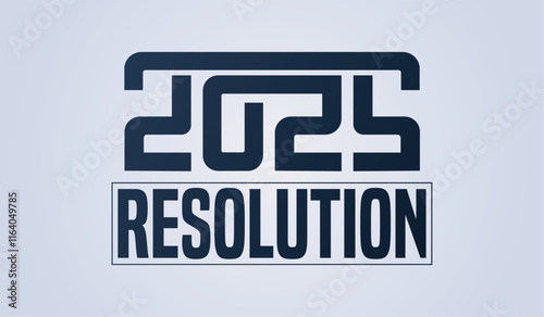 2025 New Year Resolution banner featuring bold typography and creative vector elements. Perfect for New Year themes, goal-setting visuals, motivational projects, and celebration designs.