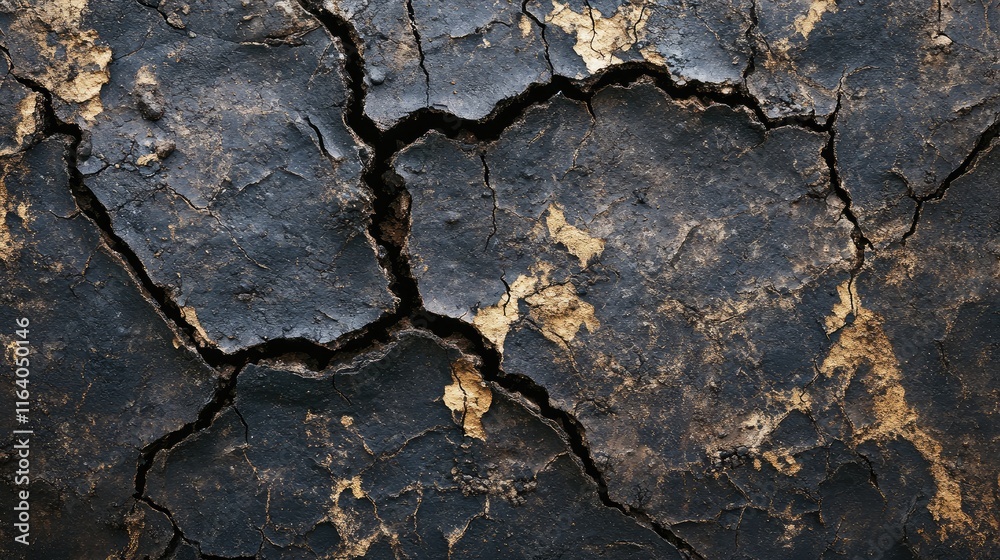 Obraz premium Aerial view of cracked earth surface highlighting environmental degradation and conflict impact on natural landscapes
