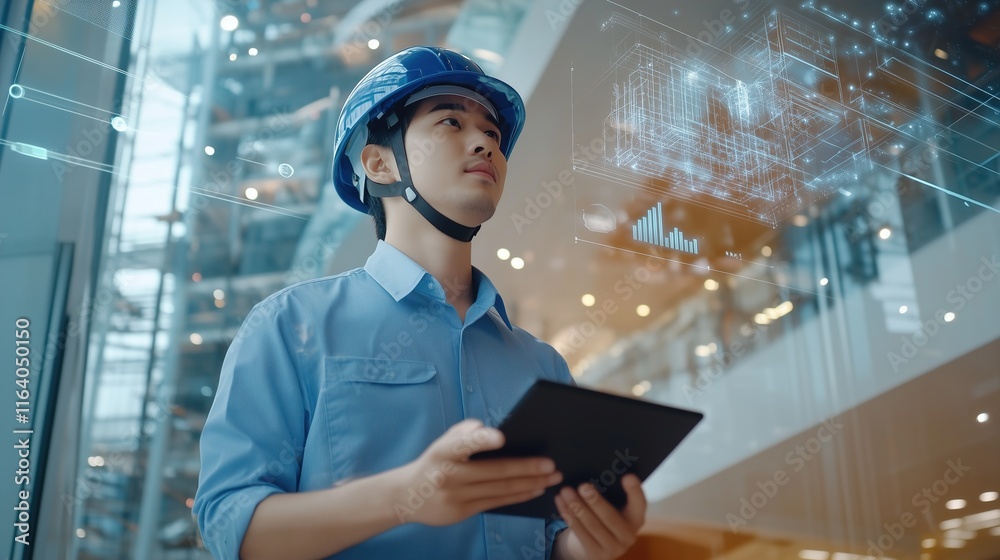 smart industry 4.0 futuristic technology concept, engineer use artificial intelligence combine augmented mixed virtual reality display, digital twin smart industry 4.0 futuristic technology concept, engineer use artificial intelligence combine augmented mixed virtual reality display, digital twin