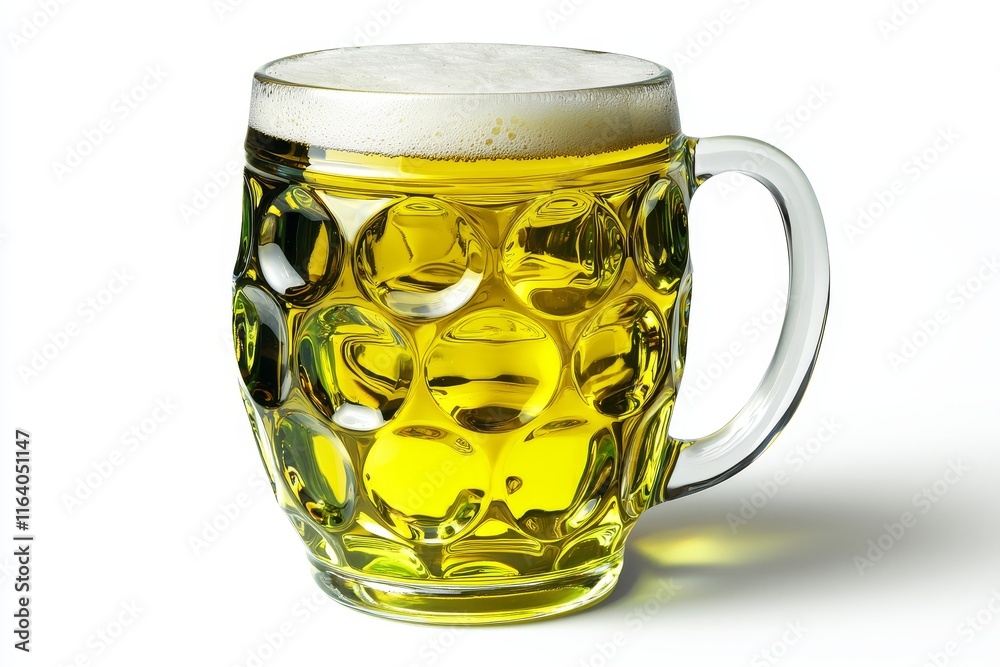 Saint Patrick's DayCold green beer in a glass on a white background
