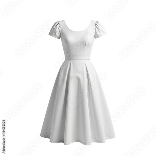 Elegant White Dress Displayed in Sharp Focus