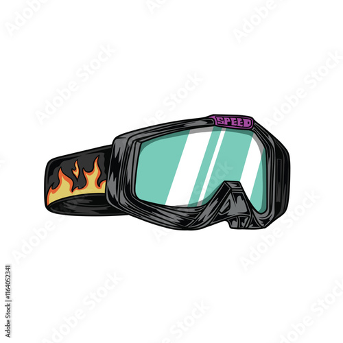 Vector motocross goggles illustration