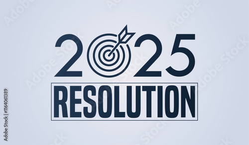 2025 New Year Resolution banner featuring bold typography and creative vector elements. Perfect for New Year themes, goal-setting visuals, motivational projects, and celebration designs.